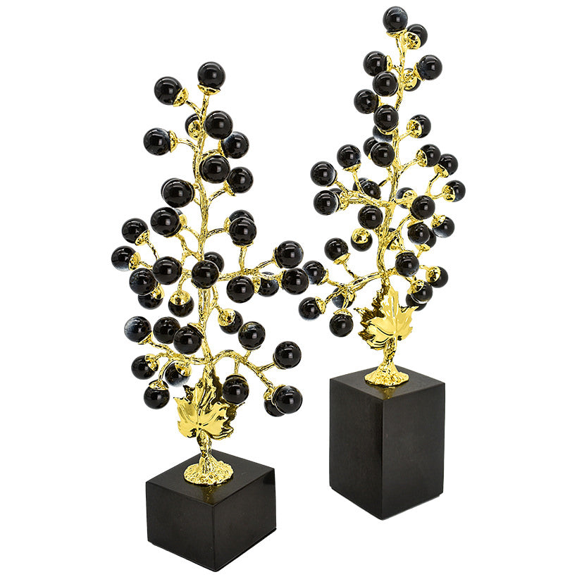TREES WITH BLACK AGATE SET OF 2