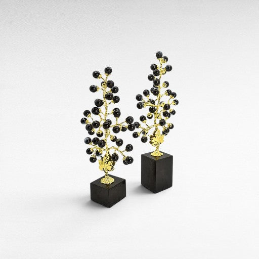TREES WITH BLACK AGATE SET OF 2