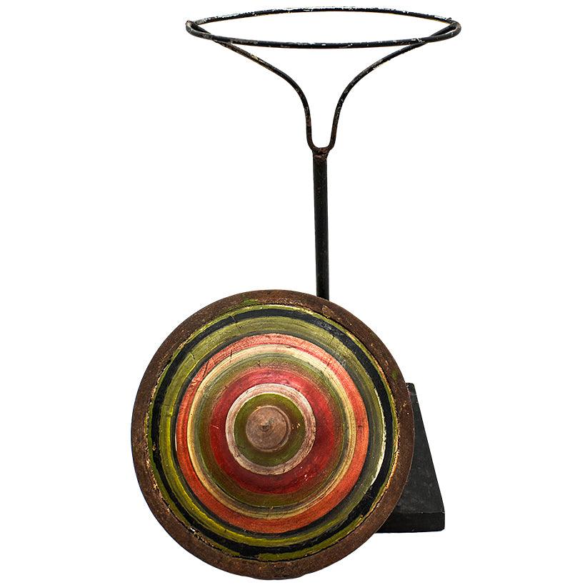 MULTICOLOR SPINNING TOP WITH STAND - Chora Mykonos