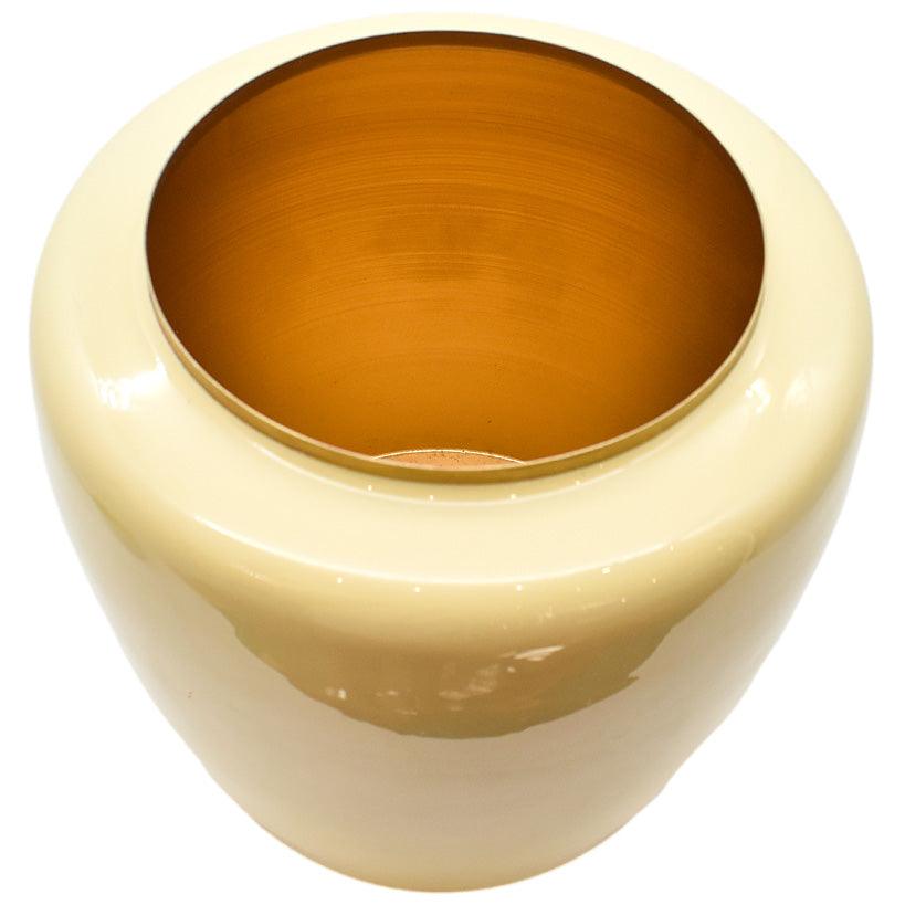 SO SHINNY WHITE VASE 23.5x25cm - Chora Mykonos