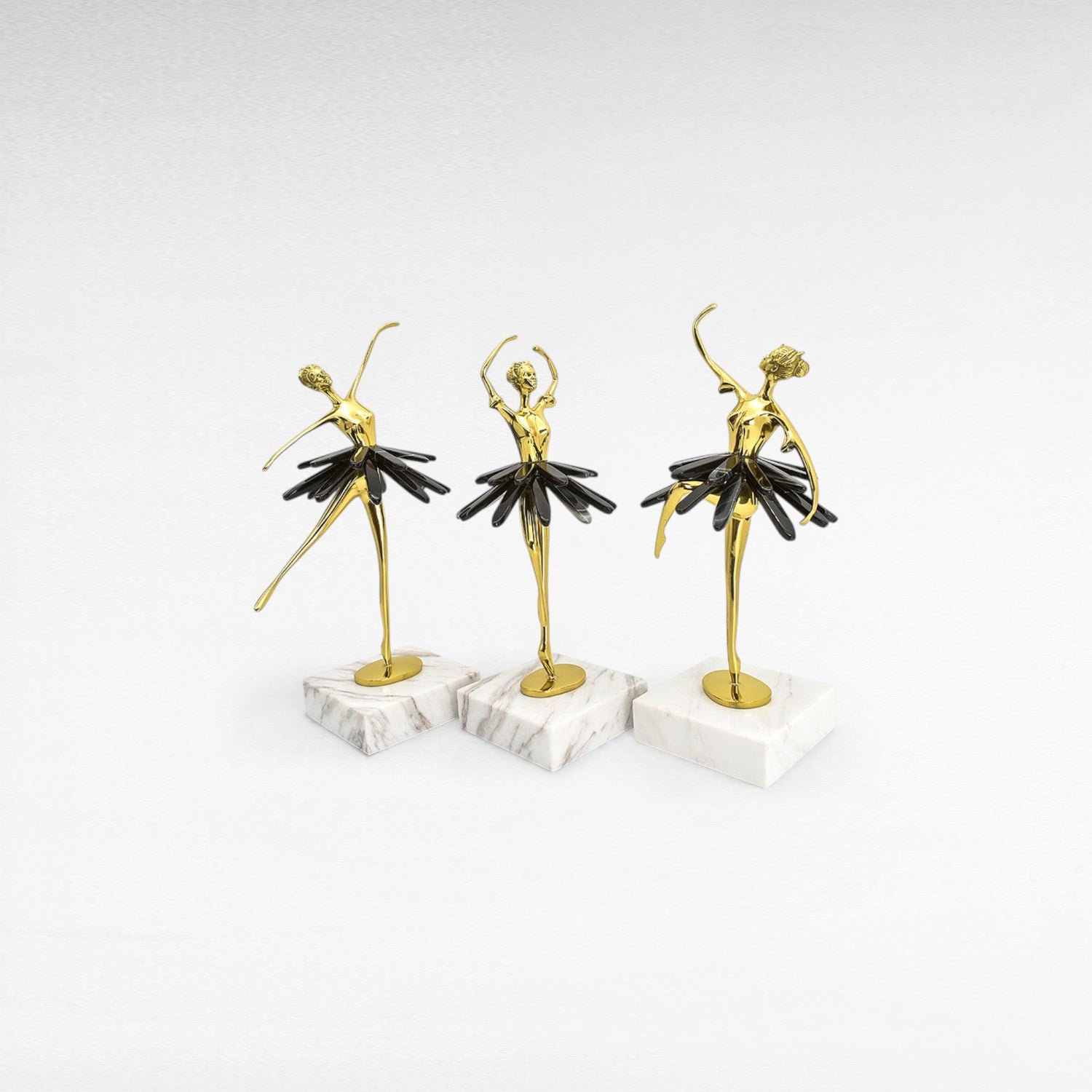 BALLERINAS WITH BLACK ONYX SET OF 3