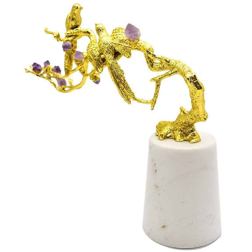 SINGING BIRD ON AMETHYST TREE