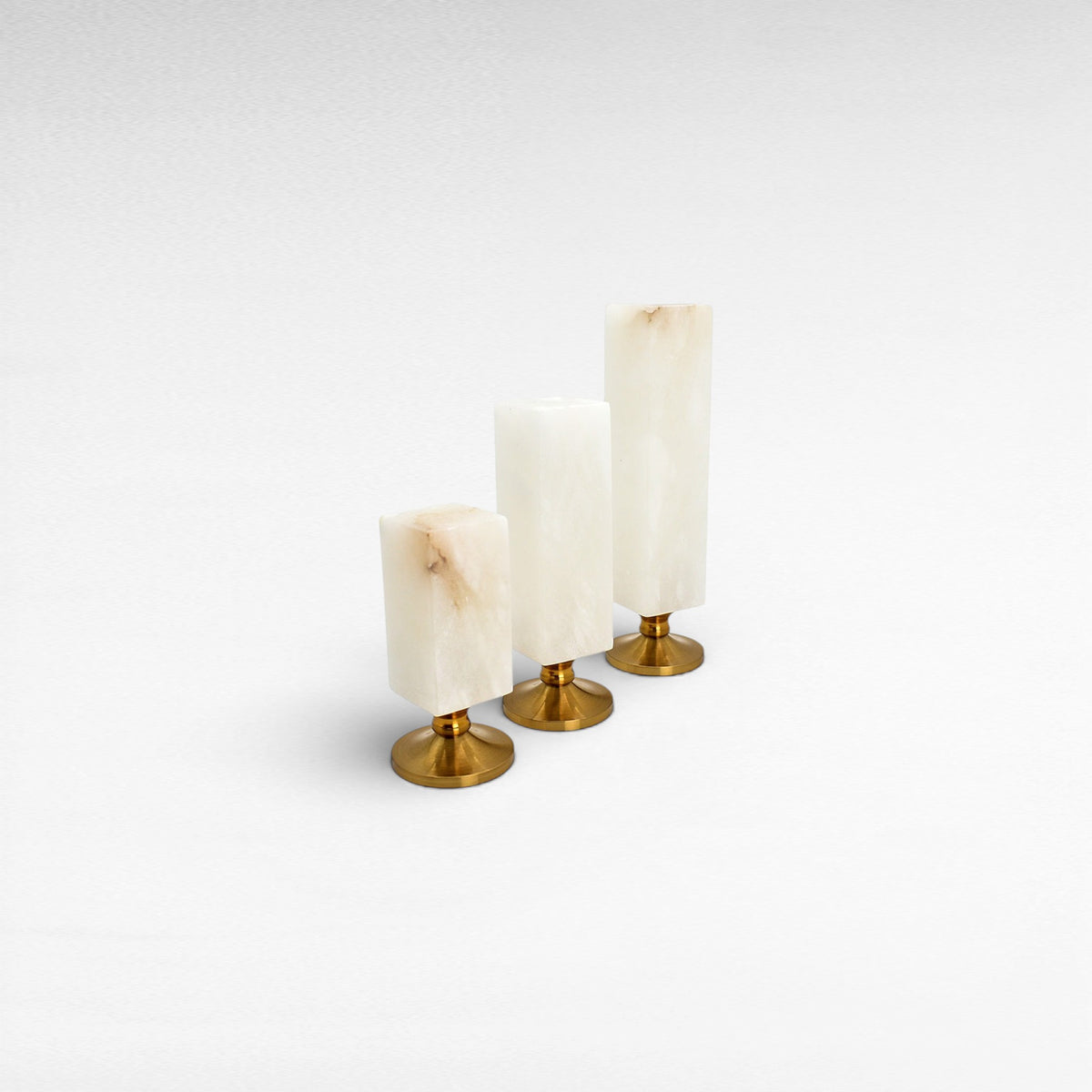 MARBLE CANDLE HOLDER SET OF 3