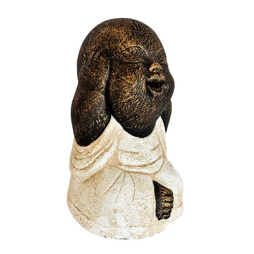 BLIND-DEAF-MUTE SET OF 3 SHAOLINS WHITE H.20 CM - Chora Mykonos