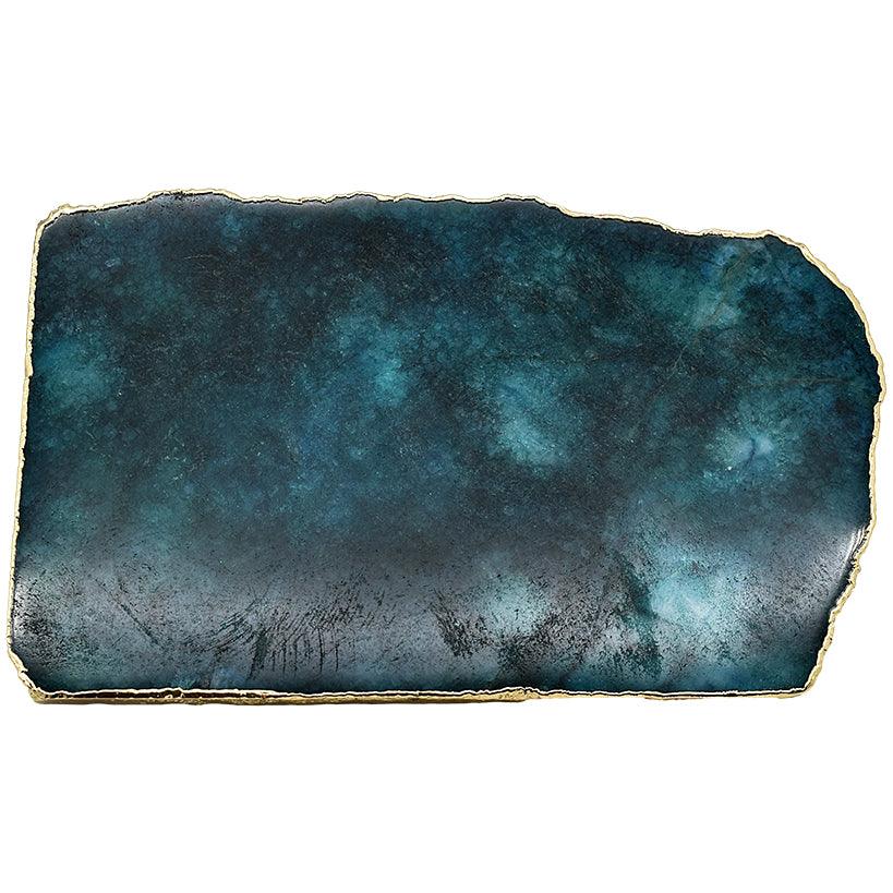 CHEESE BOARD GREEN DYED AGATE - Chora Mykonos