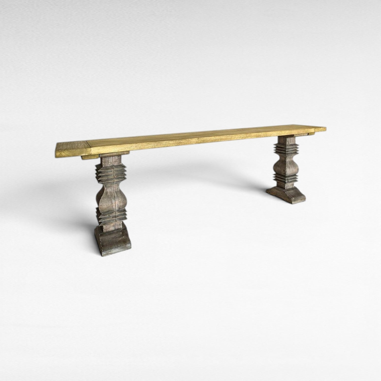 TOP OLIVE COLOR & ANTIQUE FOOT CONSOLE MONASTERE WITH DURIAN WOOD - Chora Mykonos