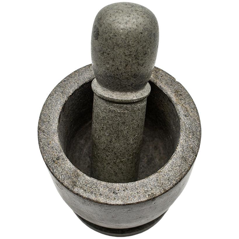 GREY STONE MORTAR & PESTLE 13x13x24cm - Chora Mykonos