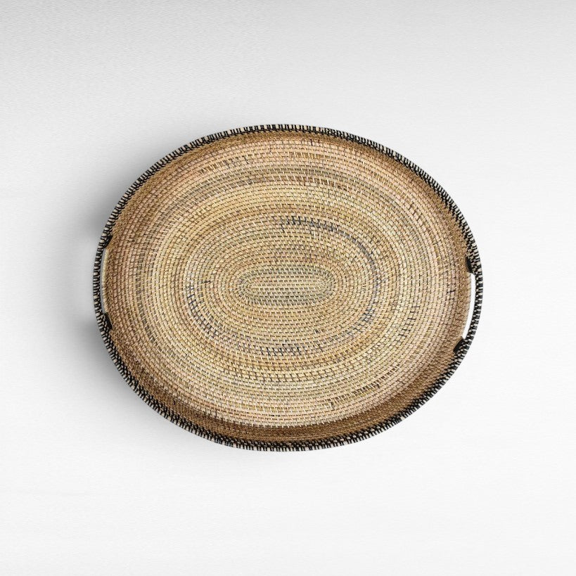 TRAY OVAL RATTAN SET OF 3 - Chora Mykonos