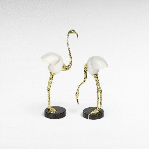 FLAMINGO WITH SHELL SKIRTS SET OF 2