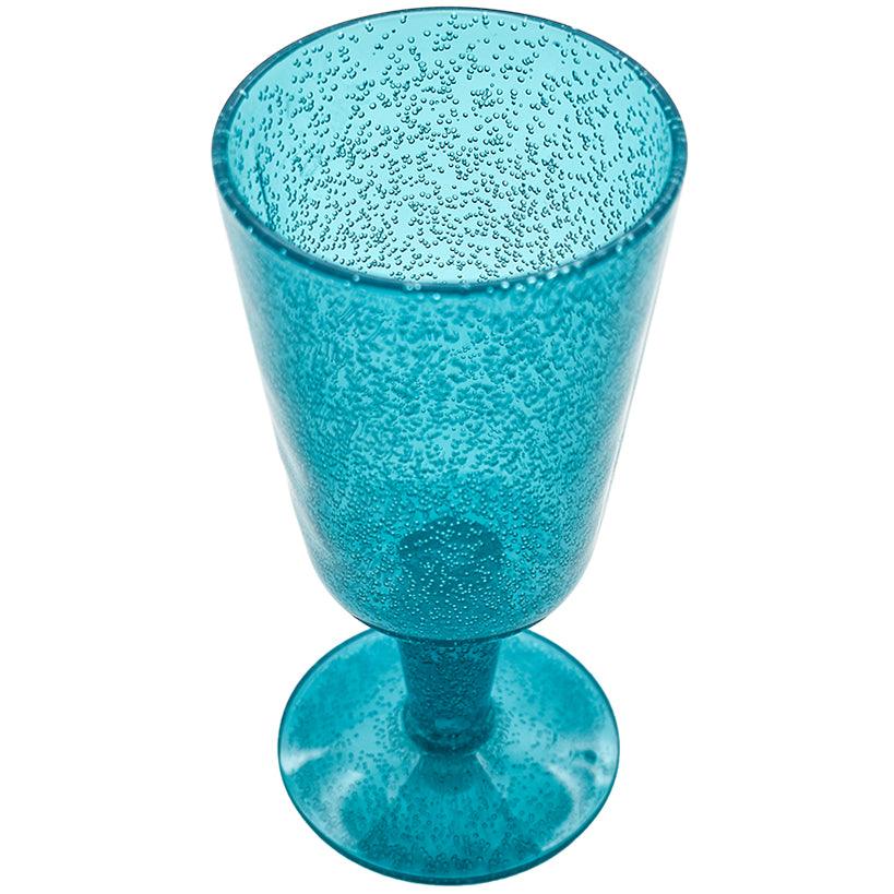 TURQUOISE SYNTHETIC CRYSTAL WINE GLASS 8x8x16cm - Chora Mykonos