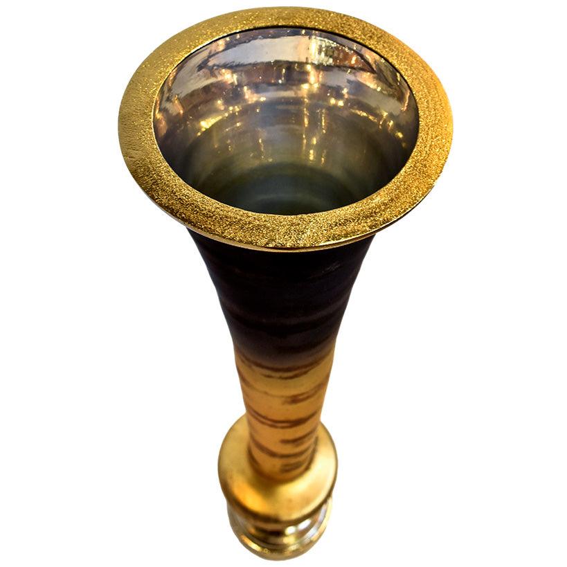 GOLDEN GLASS ALUMINIUM VASE - Chora Mykonos