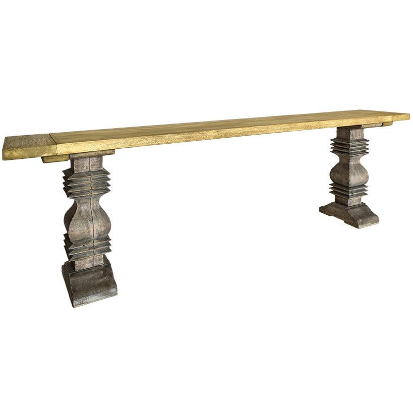 TOP OLIVE COLOR & ANTIQUE FOOT CONSOLE MONASTERE WITH DURIAN WOOD - Chora Mykonos