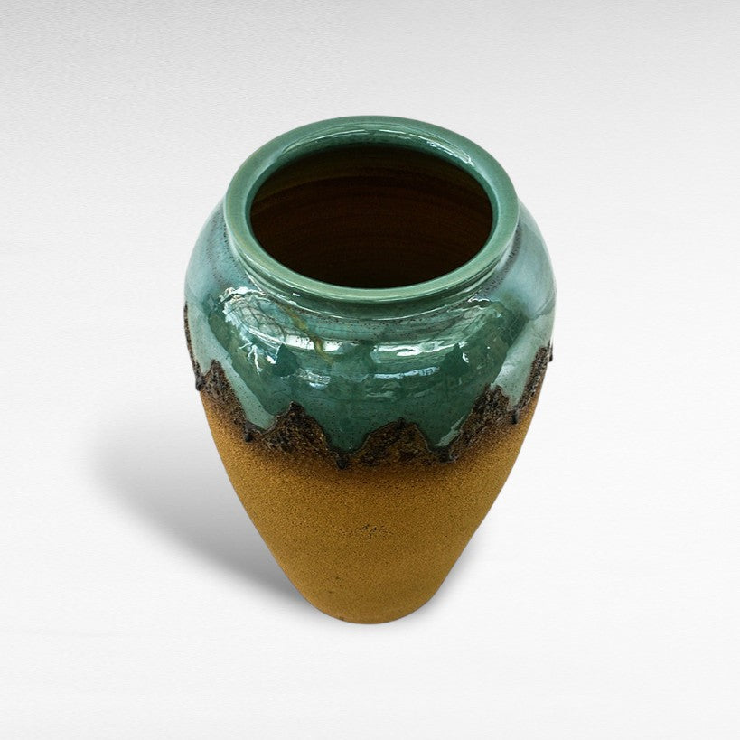 CERAMIC PLANTER WITH ENAMEL PAINTING Φ40 |Η60 CM
