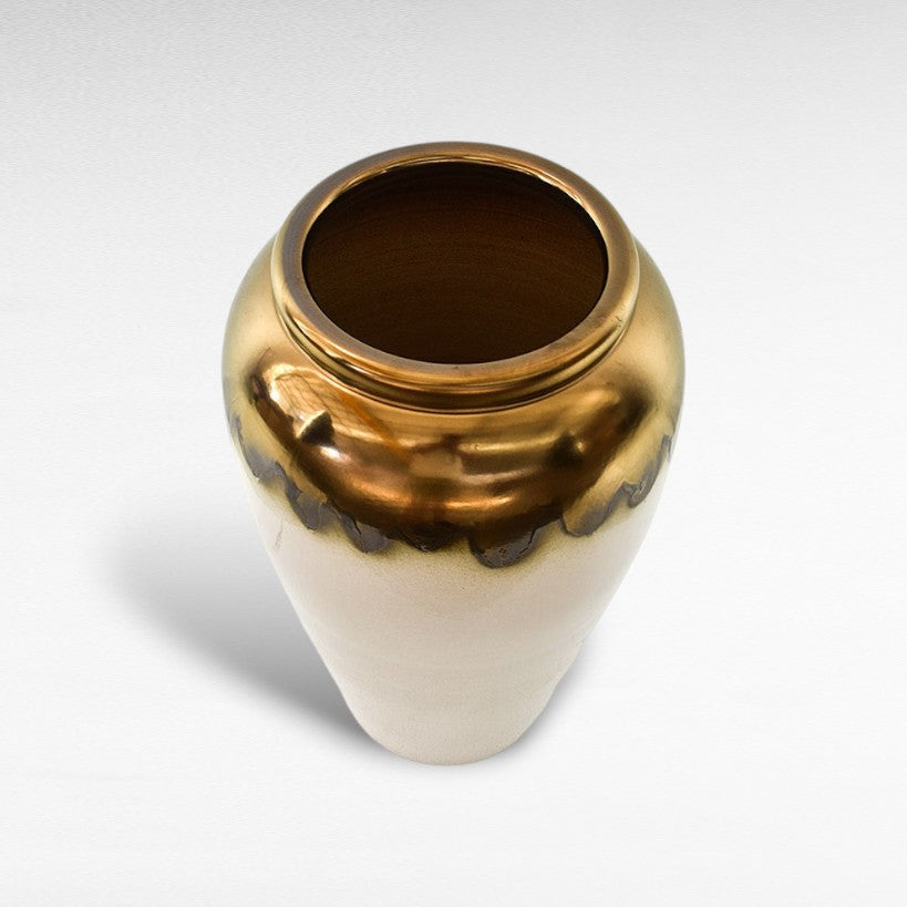 CERAMIC PLANTER WITH ENAMEL PAINTING Φ40 |Η60 CM