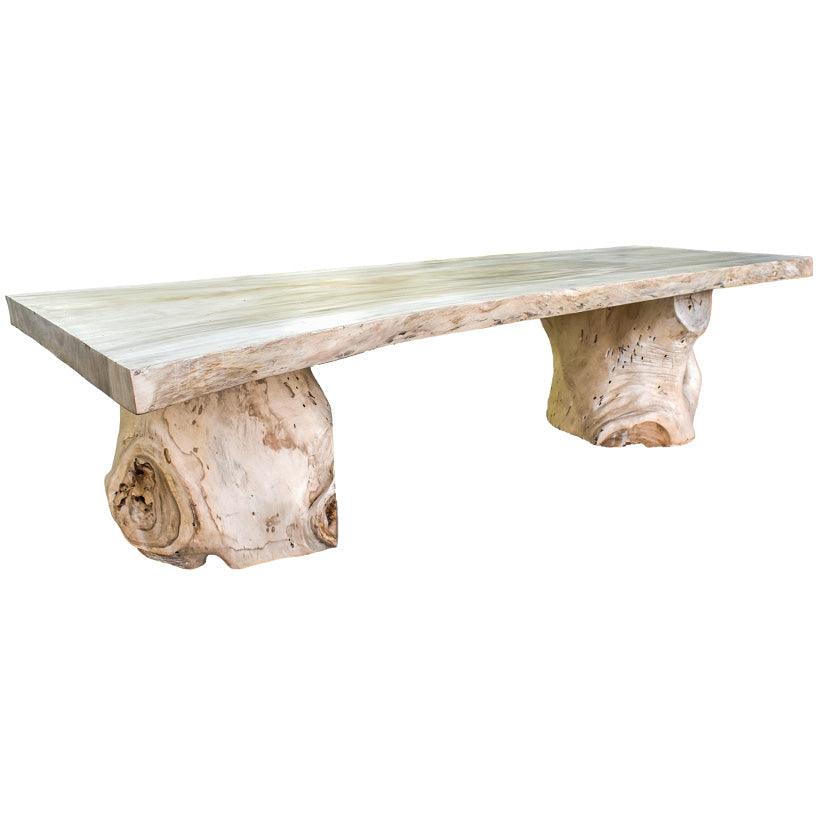DINING TABLE TEAK WOOD BLEACHED 300X150X80 CM - Chora Mykonos