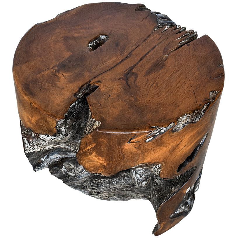 NATURAL SOLID TEAK WOOD SIDE TABLE 50x50x45cm - Chora Mykonos