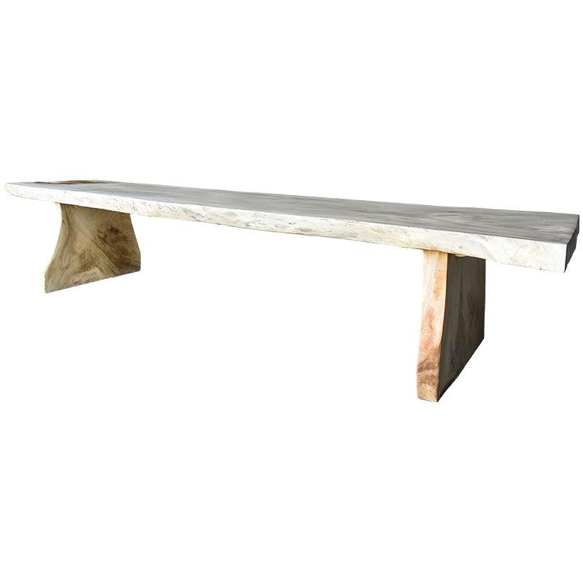 DINING TABLE SUAR WOOD BLEACHED 400X130X80 CM - Chora Mykonos