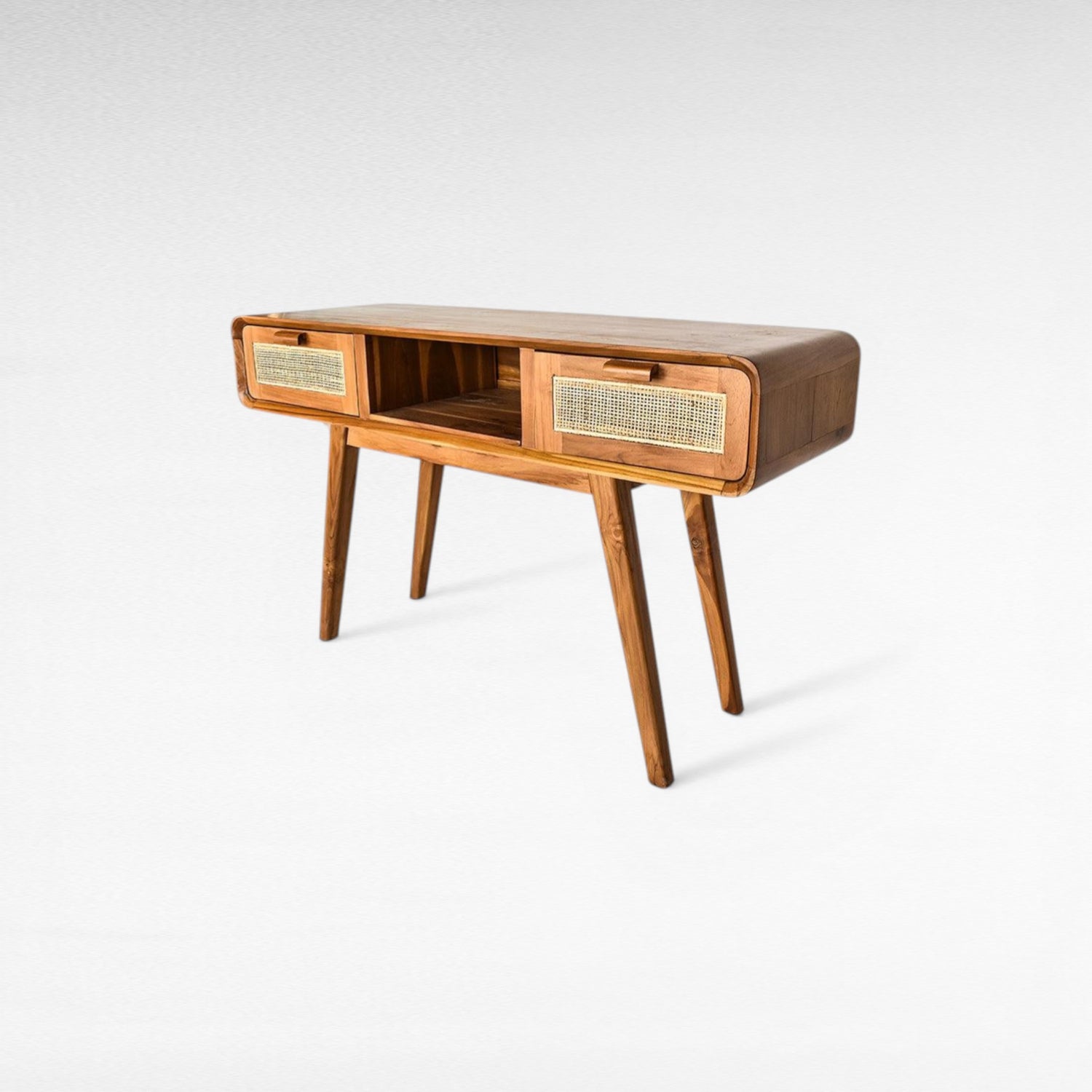 NATURAL DESK WITH VIENNESE RATTAN - Chora Mykonos