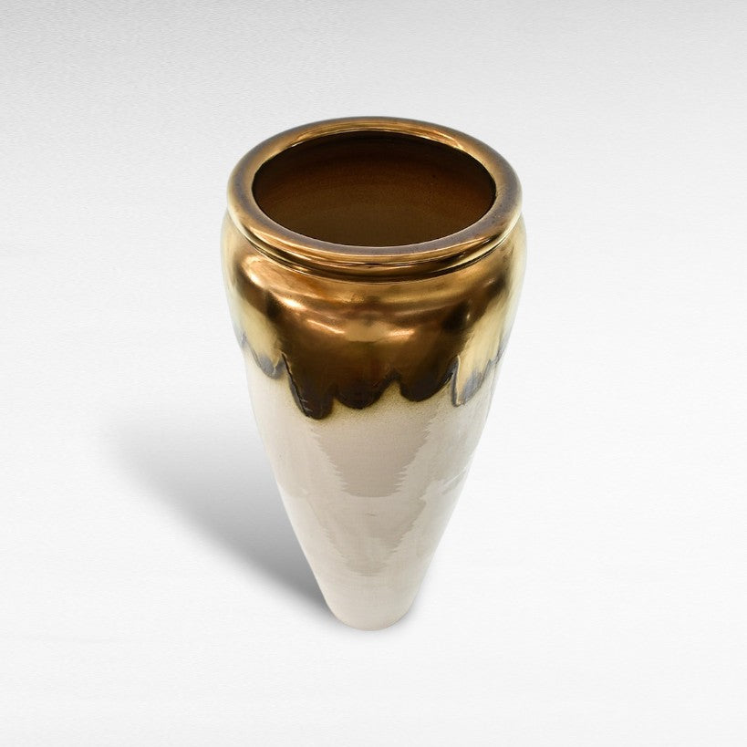 CERAMIC PLANTER WITH ENAMEL PAINTING Φ40 |Η120 CM