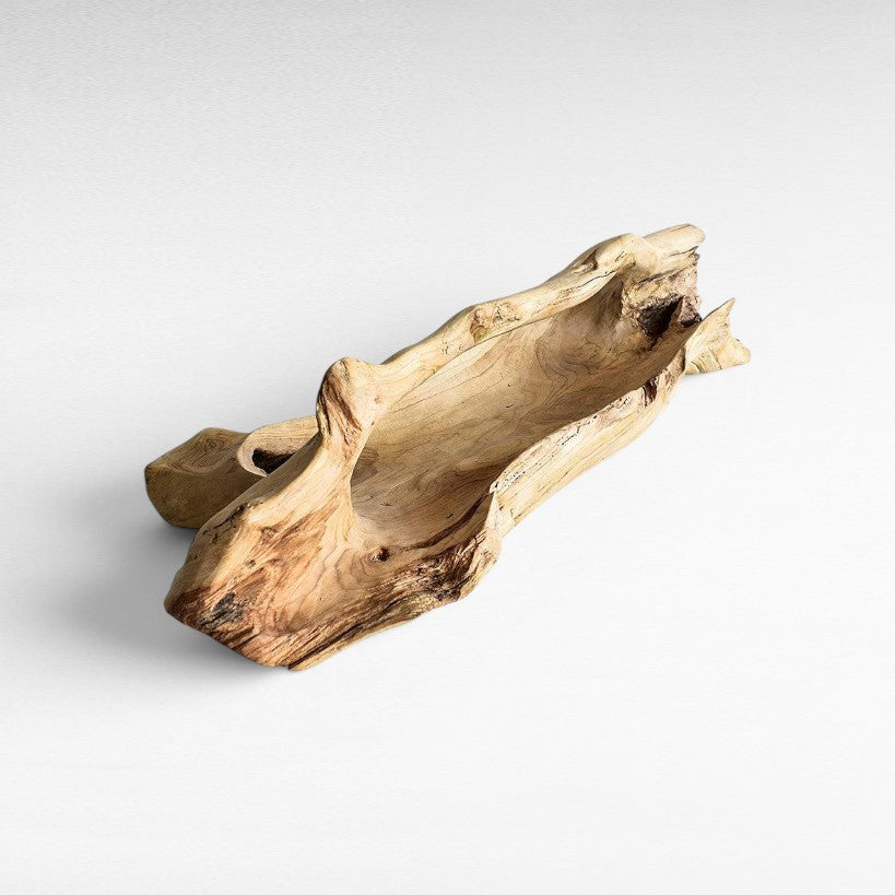 DECOR TRAY WOOD NATURAL 35x45x30cm - Chora Mykonos
