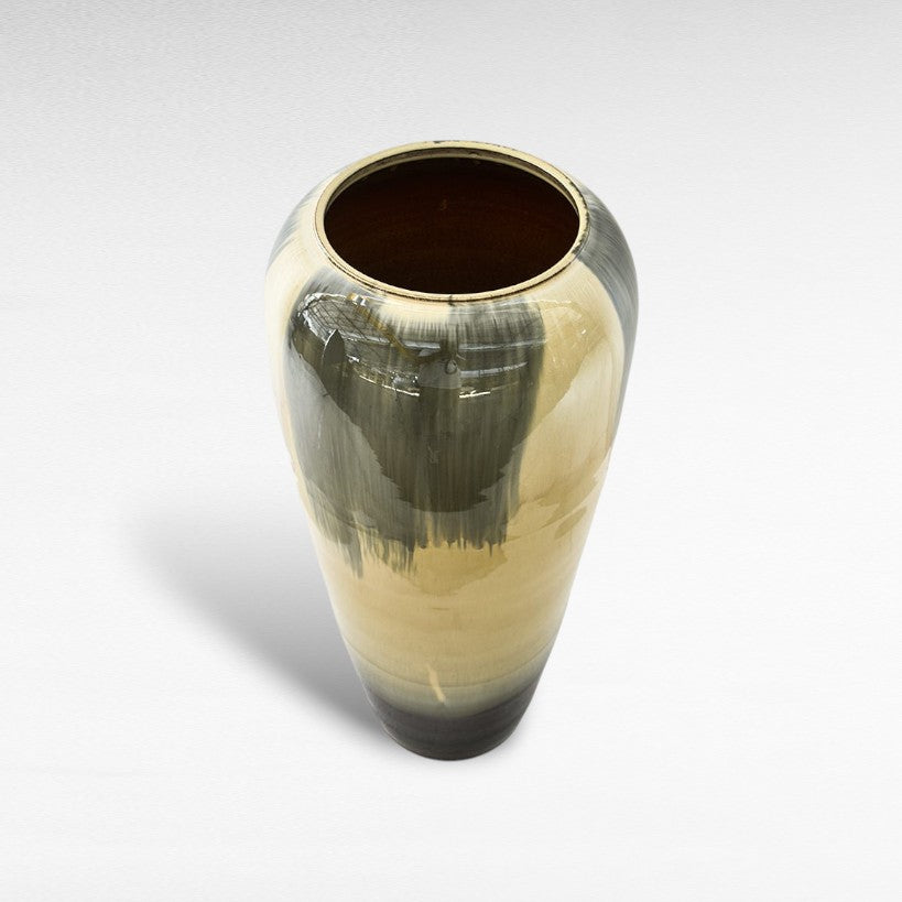 CERAMIC PLANTER WITH ENAMEL PAINTING Φ40 |Η90 CM