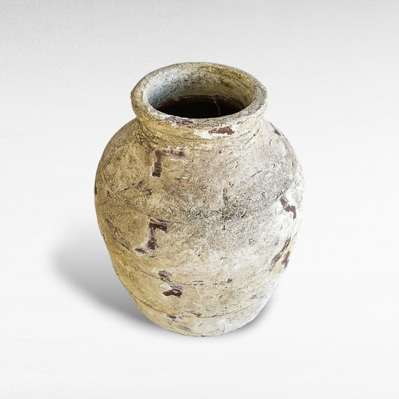 PLANTER TERRACOTTA WITH ANTIQUE FINISH 55x55x110cm - Chora Mykonos