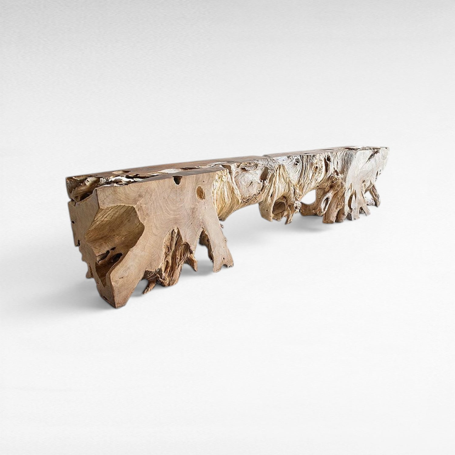 CONSOLE TABLE TEAK WOOD BLEACH & NATURAL - Chora Barefoot Luxury Living