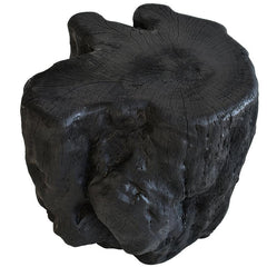 EUPHORIA LONGANA BURNED BLACK STOOL 46x40x50cm - Chora Mykonos