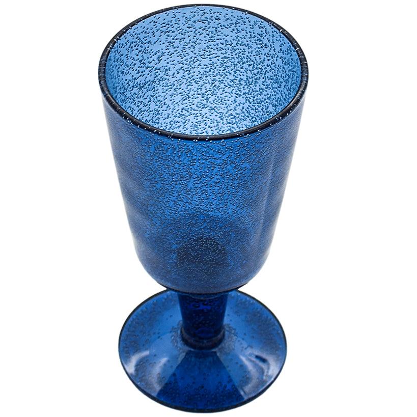 DEEP BLUE SYNTHETIC CRYSTAL WINE GLASS 8x8x16cm - Chora Mykonos