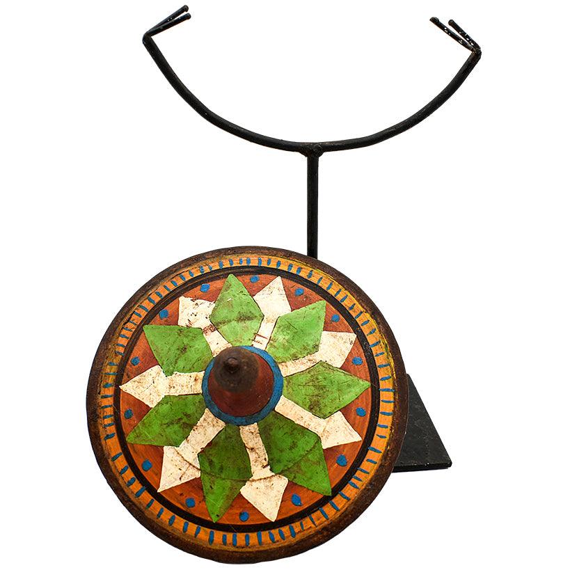 MULTICOLOR SPINNING TOP WITH STAND - Chora Mykonos