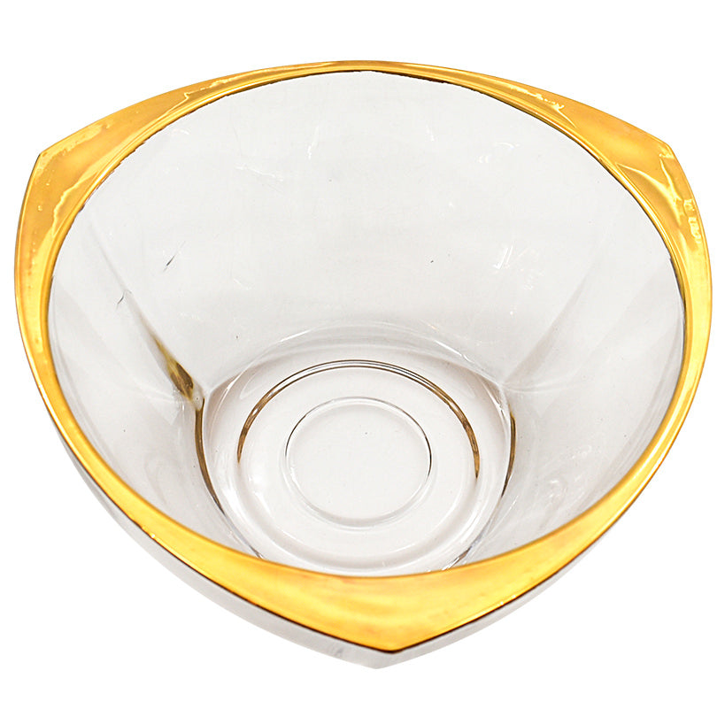 CRYSTAL AND GOLD SERVING BOWL