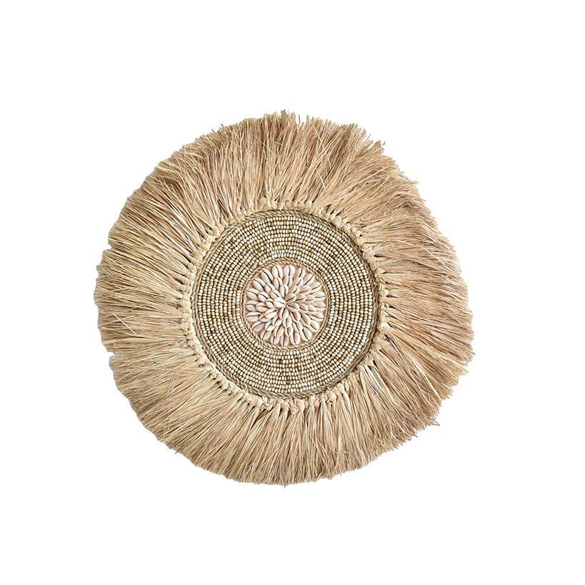 Natural Set of 3 Wall Deco with Beads, Shells & Grass - Chora Barefoot Luxury Living