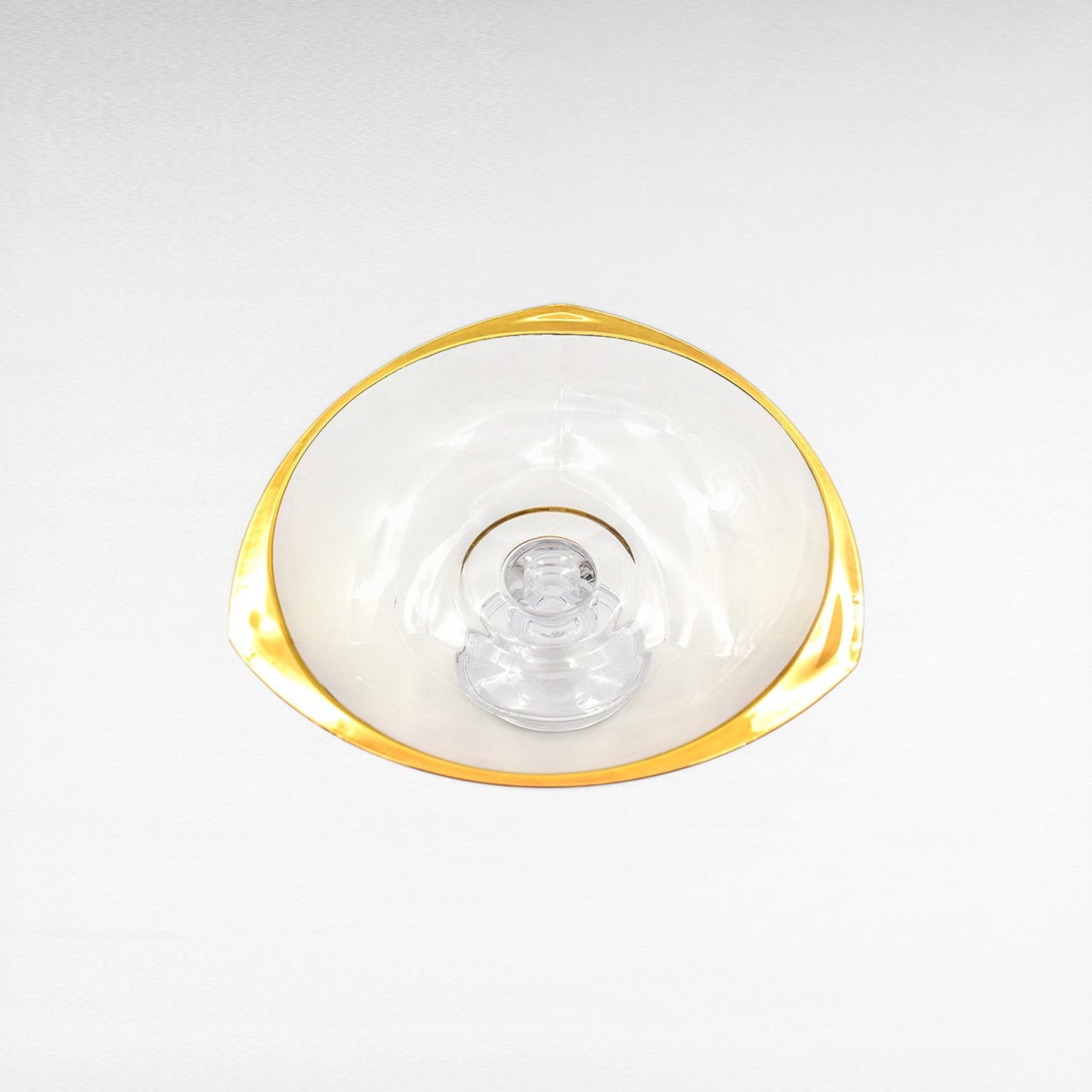 CRYSTAL AND GOLD SERVING BOWL WITH LEG