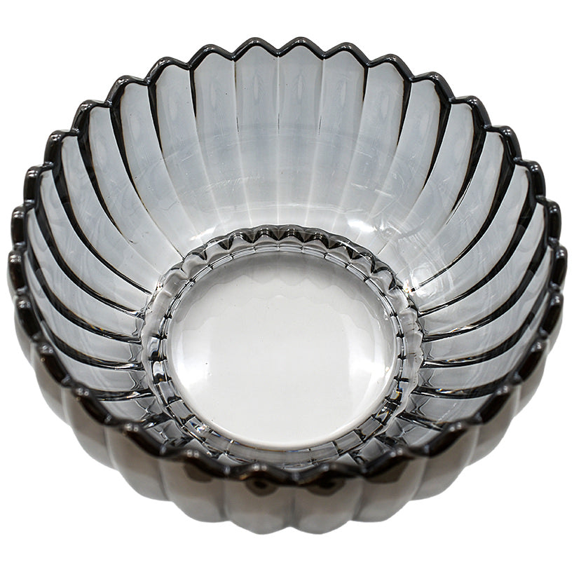GREY FLOWER ROUND SERVING BOWL