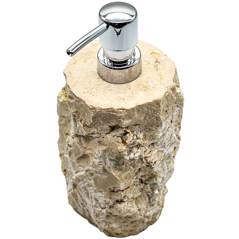 SOAP DISPENSER BEIGE STONE 10x10x22cm - Chora Mykonos