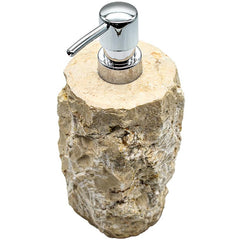 SOAP DISPENSER BEIGE STONE 10x10x22cm - Chora Mykonos