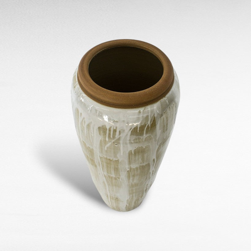 CERAMIC PLANTER WITH ENAMEL PAINTING Φ40 |Η90CM