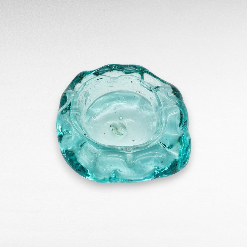ASTRAY BLOWN GLASS CLEAR TURQOISE