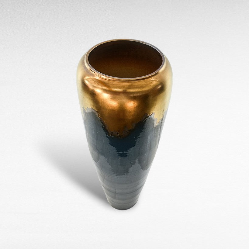 CERAMIC PLANTER WITH ENAMEL PAINTING Φ40 |Η120 CM