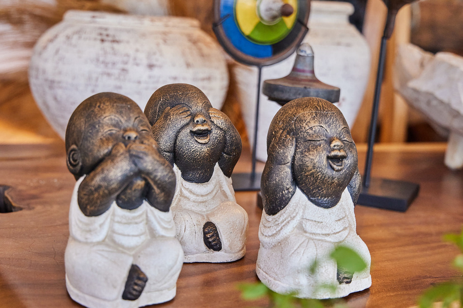 BLIND-DEAF-MUTE SET OF 3 SHAOLINS WHITE