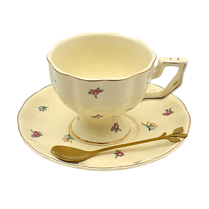 FLOWERS TEA CUPS SET OF 6 WITH TEA POT
