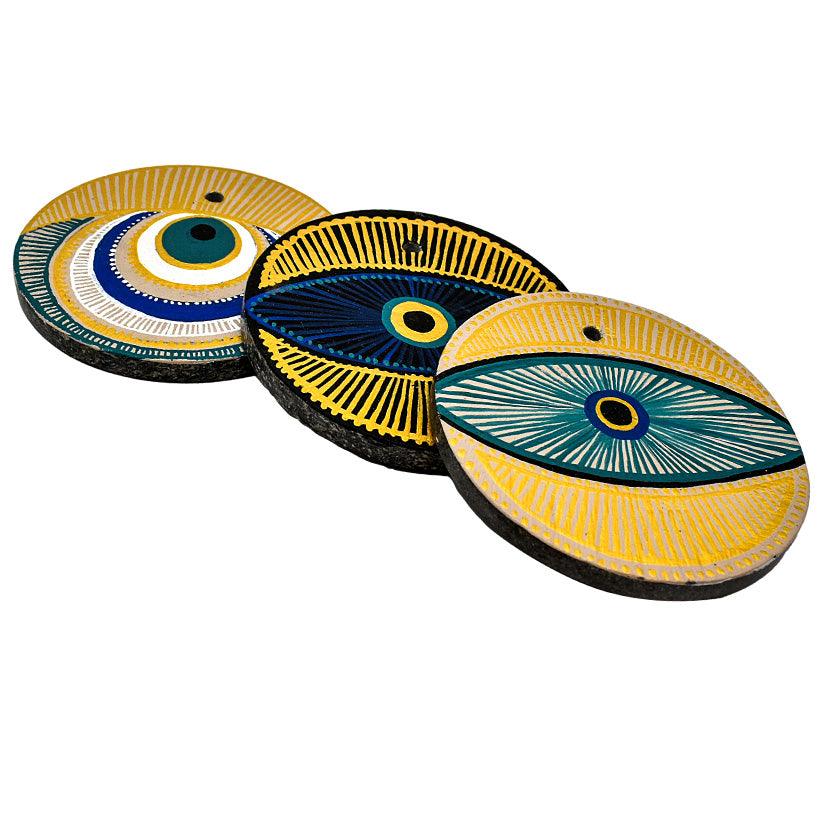 HANDPAINTED STONE CHARM MULTICOLOR - Chora Mykonos