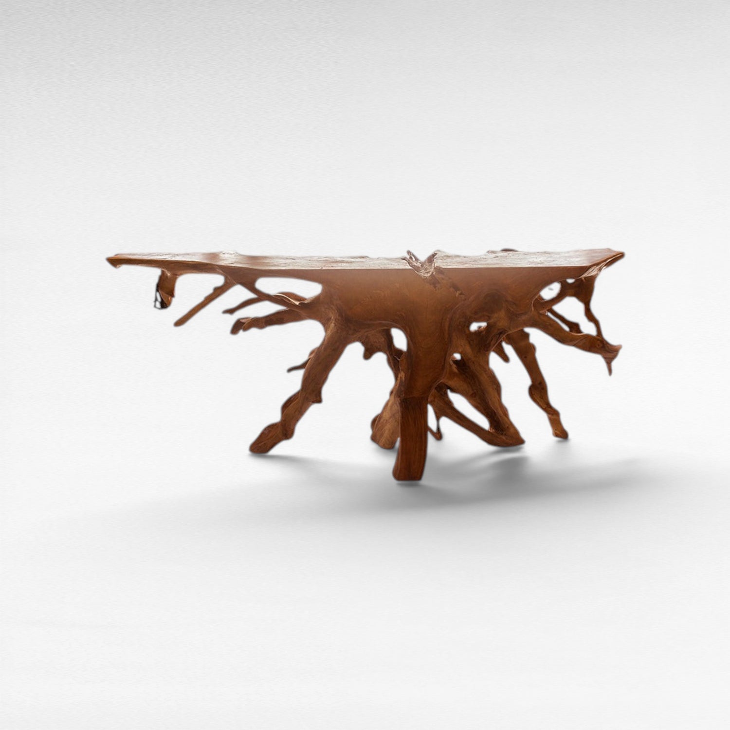 TEAK WOOD ROOT WITH GLASS NATURAL COLOR W195 |D43 |H80 CM