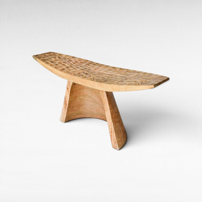 NATURAL MANGO WOOD STOOL 94x30x42 - Chora Mykonos
