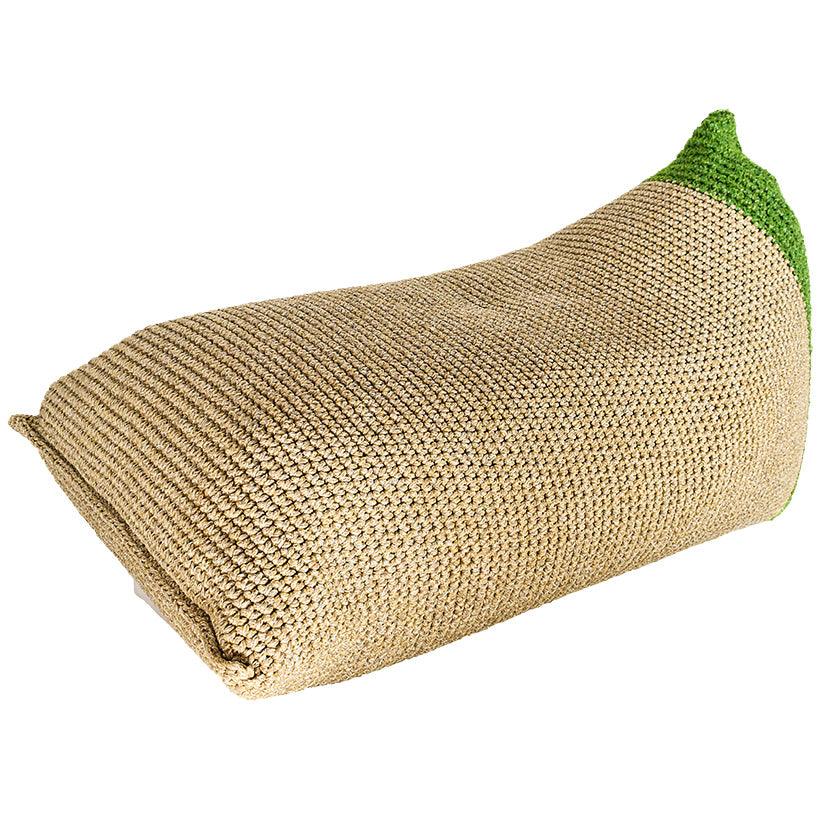 POUF ROPE NATURAL AND GREEN 150x75x70cm - Chora Mykonos