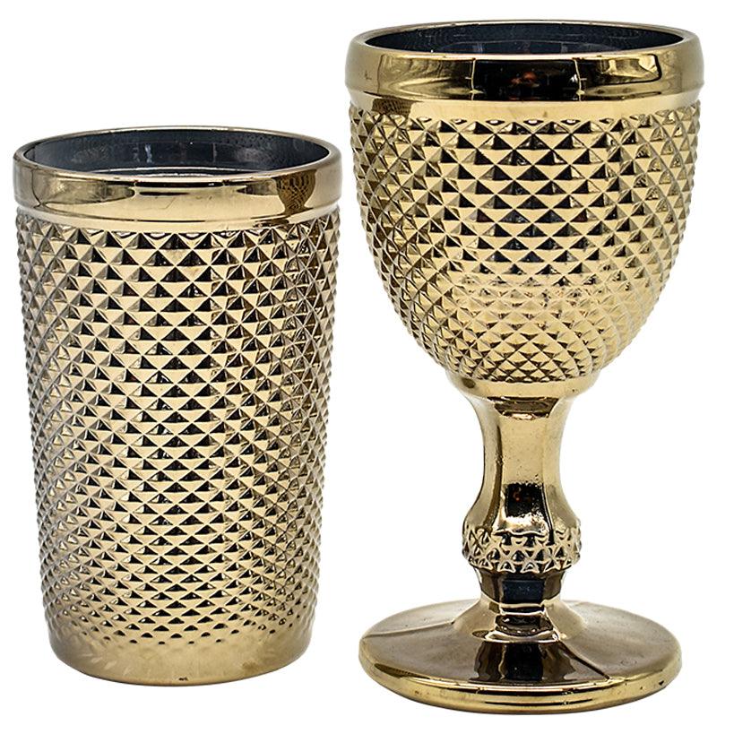 WATER GLASS METAL COLOR SET OF 6 - Chora Mykonos