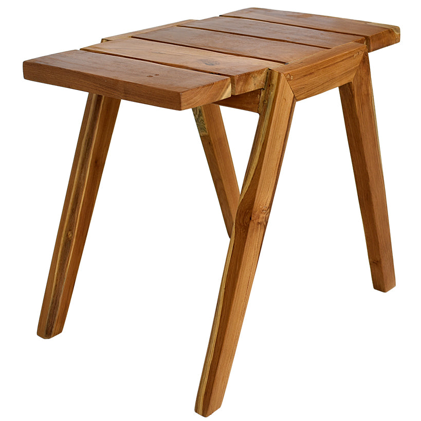 TEAK WOOD SIDE TABLE W30 |D50 |H45 CM