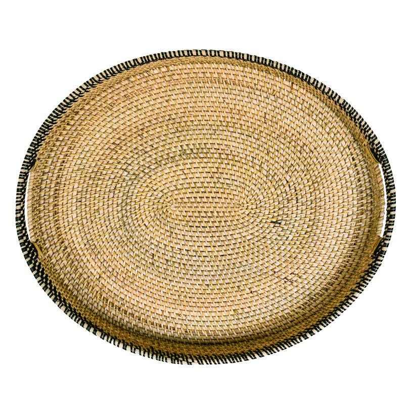 TRAY OVAL RATTAN SET OF 3 - Chora Mykonos