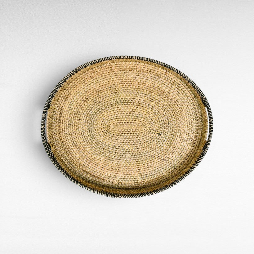 TRAY OVAL RATTAN SET OF 3 - Chora Mykonos