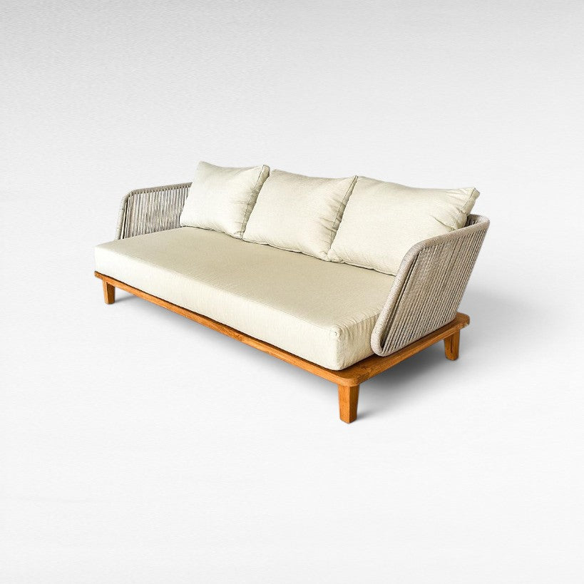 SOFA OVAL W/ ROPE BEIGE 210x100x68cm - Chora Mykonos